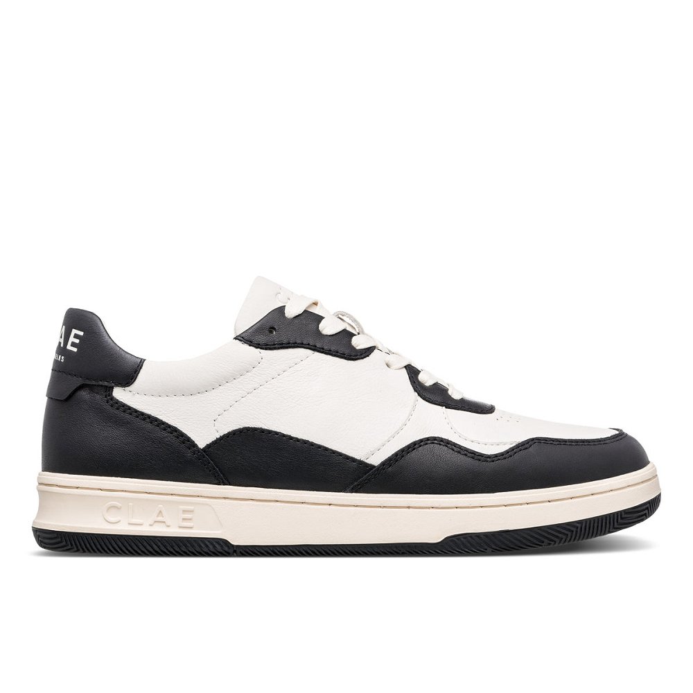 CLAE ELFORD Shoes Womens USA396-D70 In Black Leather Off White